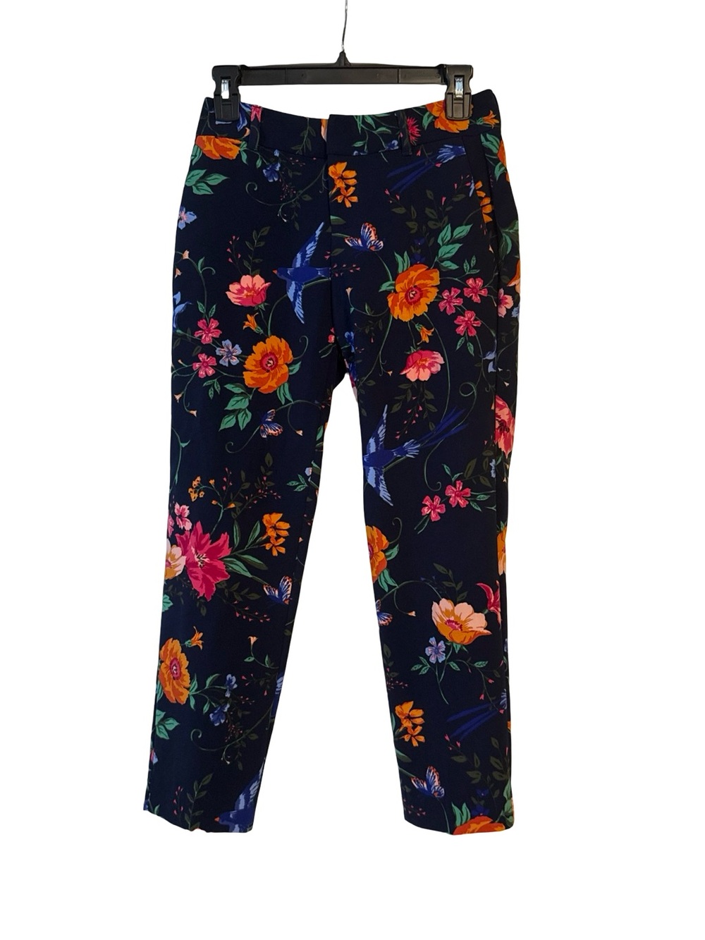 Old Navy Navy Floral Harper Mid-Rise Pants